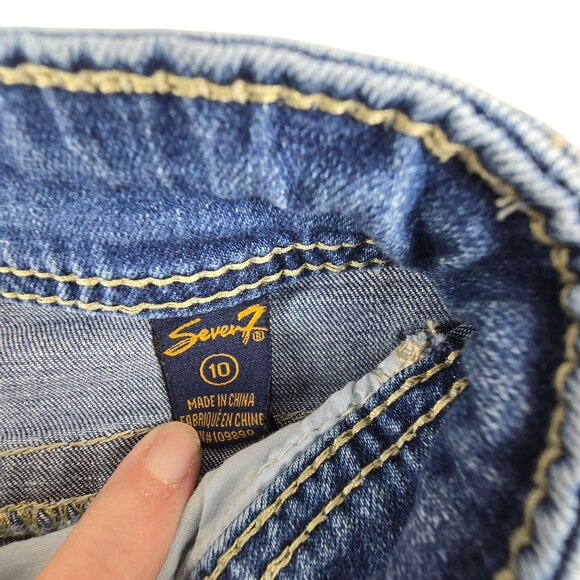 Seven7 Womens Shorts Denim Jeans Size 10 With Back Pocket Detail JH1789 - Picture 3 of 6